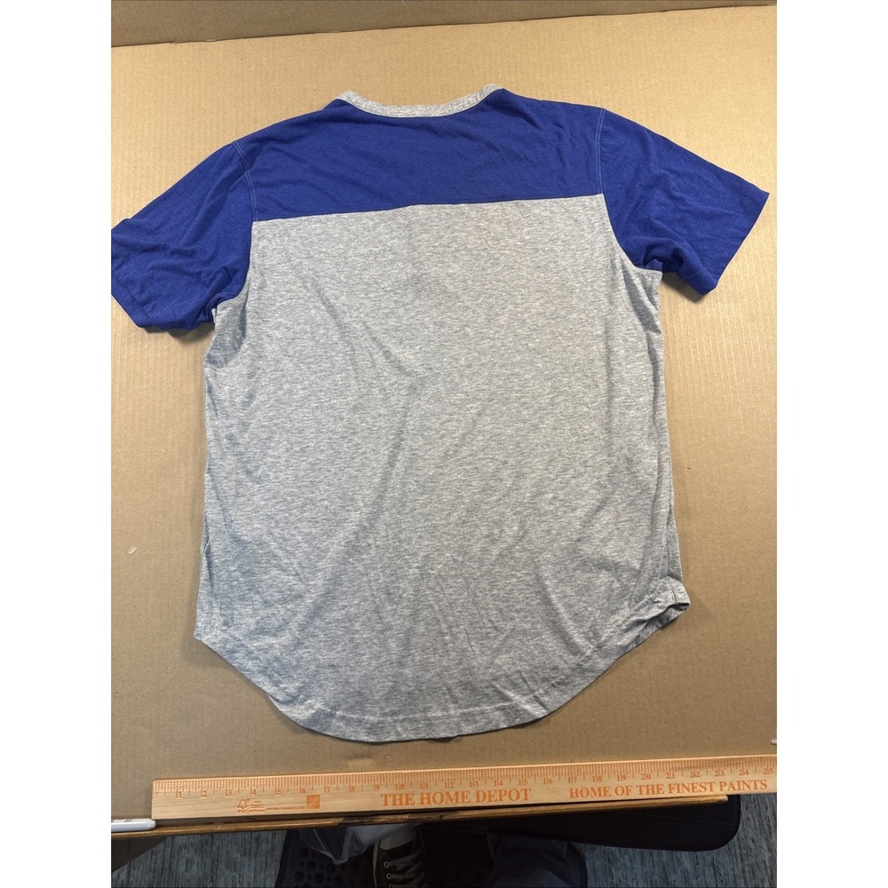 Atlanta Braves Mitchell And Ness Henley Shirt Large Blue Red Short Sleeve Retro - Picture 6 of 6